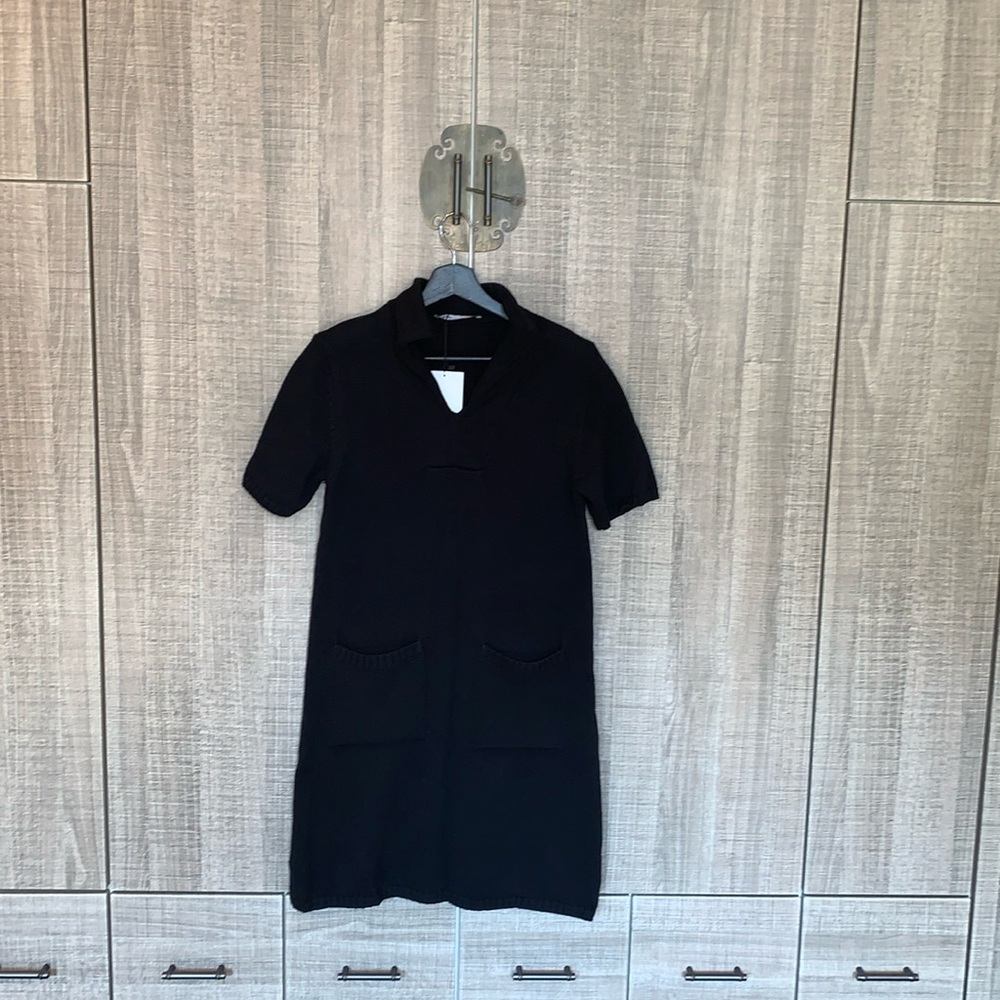 ZARA Knit Collared Short‎ Sleeve Mini Dress